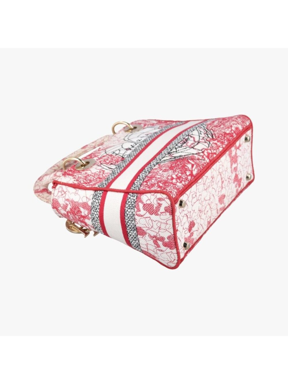 ★SOLD★ Dior D-light Royaume Red Multicolor Canvas Messenger - Picture 7 of 15